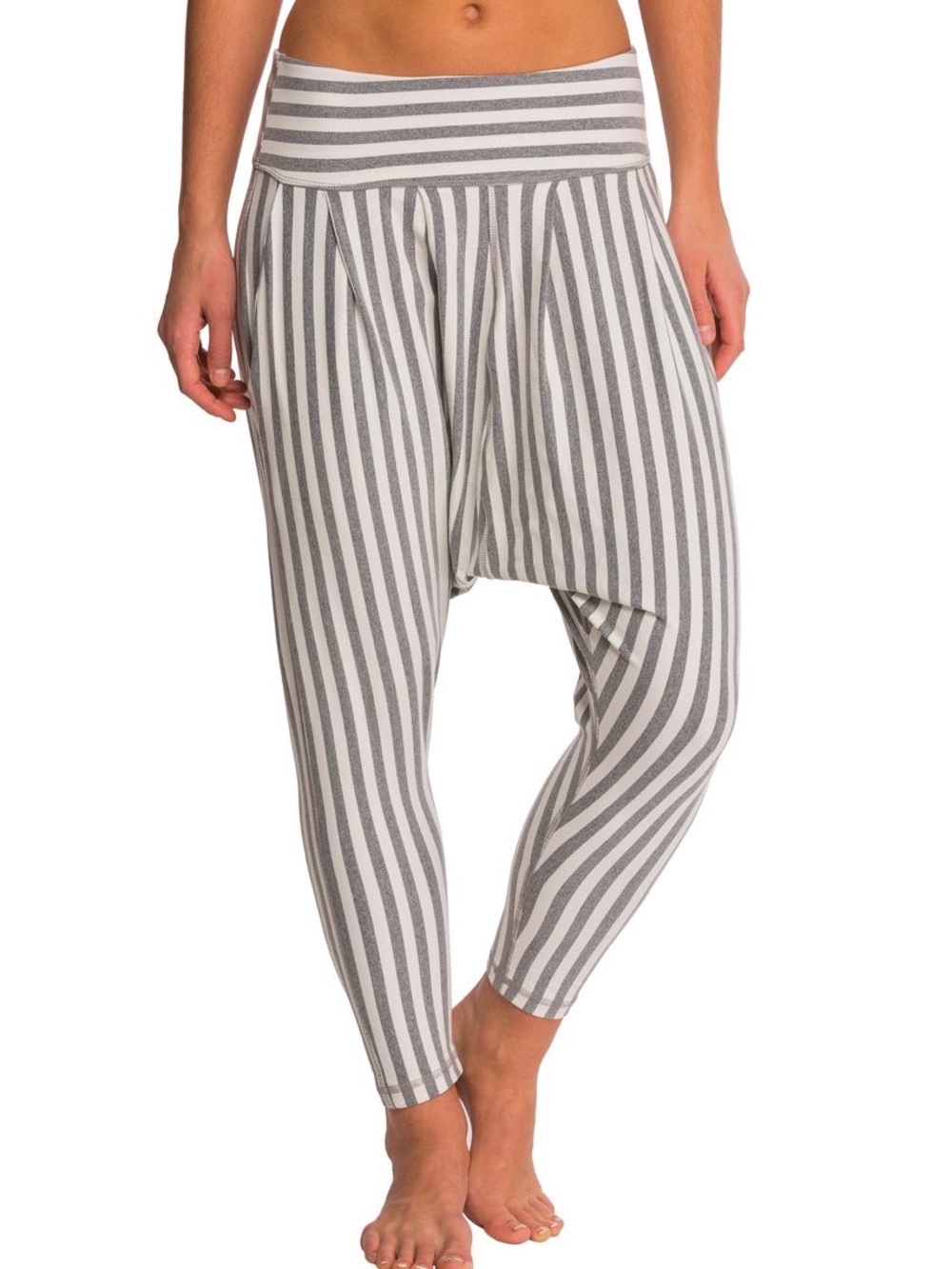 Hard Tail Forever Striped Slouchy Drop Crotch Harem Jogger Pants Size M Vintage